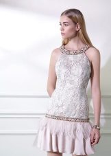 Short dress with lace top