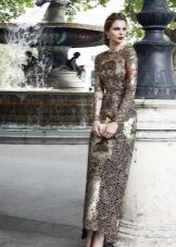 Dress with lace inset to the floor