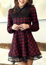 Checkered black maroon dress baby dollars