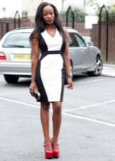 Black and White Mid-Length Sheath Dress