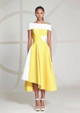 Dress short front long back neoprene yellow