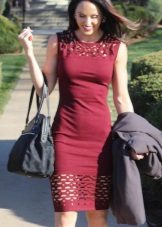 Knitted dress with the addition of polyester