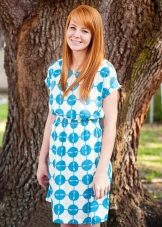 White in blue peas dress from staple medium length