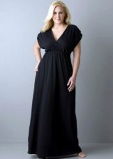 Long black dress from viscose for full