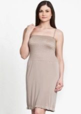 Beige viscose dress with strap for full