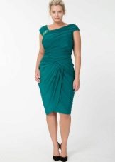Viscose dress with draping for full girls