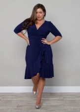 Viscose dress with frill at the hem for full