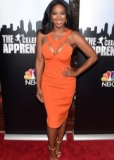 Orange viscose sheath dress