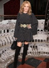 Dress of viscose in combination with boots