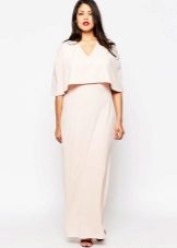 Dress kimono milky pink for a full woman