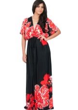 Dress kimono black and red for a full woman