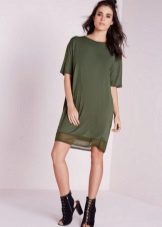 Chiffon dress straight silhouette