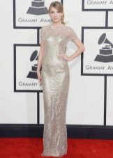 Silvery short sleeve straight dress