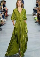 Long green shirt dress