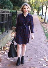 Casual Plaid Shirt Dress