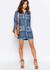 Printed shirt dress
