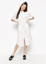 Printed shirt dress