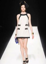 White and black dress with American armhole