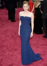 Blue dress with basky and train