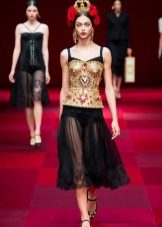 Fashionable dress with a corset