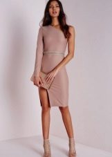Pencil dress with one sleeve