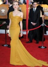 Dress with drape one sleeve