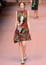 Black dress with roses and Dolce & Gabbana print
