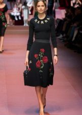 Black dress with Dolce & Gabbana roses
