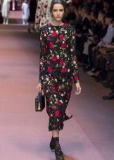 Black dress with Dolce & Gabbana roses