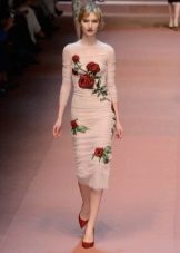 Pink dress with Dolce & Gabbana roses