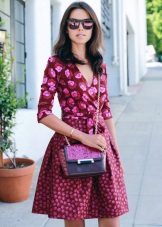 Printed summer short dress with a smell