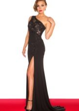 Black dress with a small train