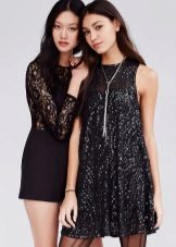 Festive black dress with sequins