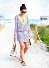Beach dress-tunic with a belt