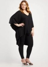 Black dress tunic for full