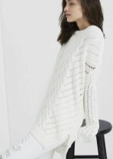 Knitted white tunic dress