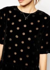 Black Velvet Polka Dot Dress