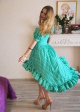 Mint dress with white polka dots