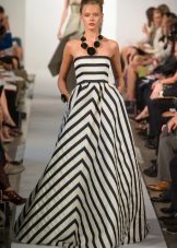 Dress in nautical style evening striped
