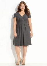 Dress with a V-like notch for women with a figure like Apple