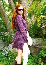 Long Sleeve Checkered Dress