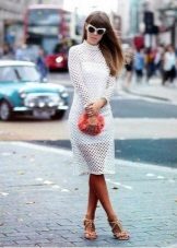 White dress mesh long sleeve