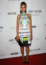 Straight dress with an American armhole with an ethnic pattern