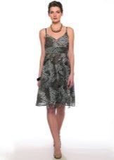 Dress sundress medium length with a high waist