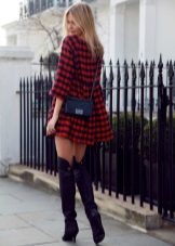 Short plaid plaid dress