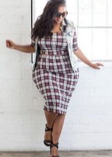 White check case dress for obese women