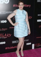 Short dress in white naked horizontal stripes for full