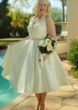 50s Satin Sleeveless Wedding Dress