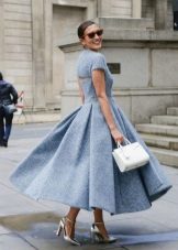 Midi Pleated Dress with Large Pleated