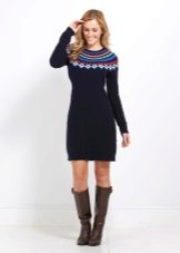 Knitted Black Casual Dress